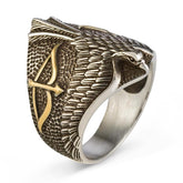 Alparslan The Great Seljuks Flying Hawk Model Silver Ring for sale (1)